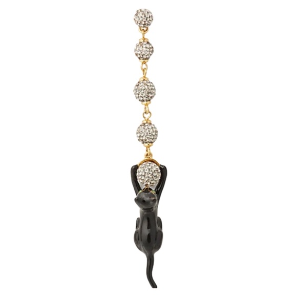 KATE SPADE • House Cat Linear Mismatched Crystal Earrings - Picture 2 of 5